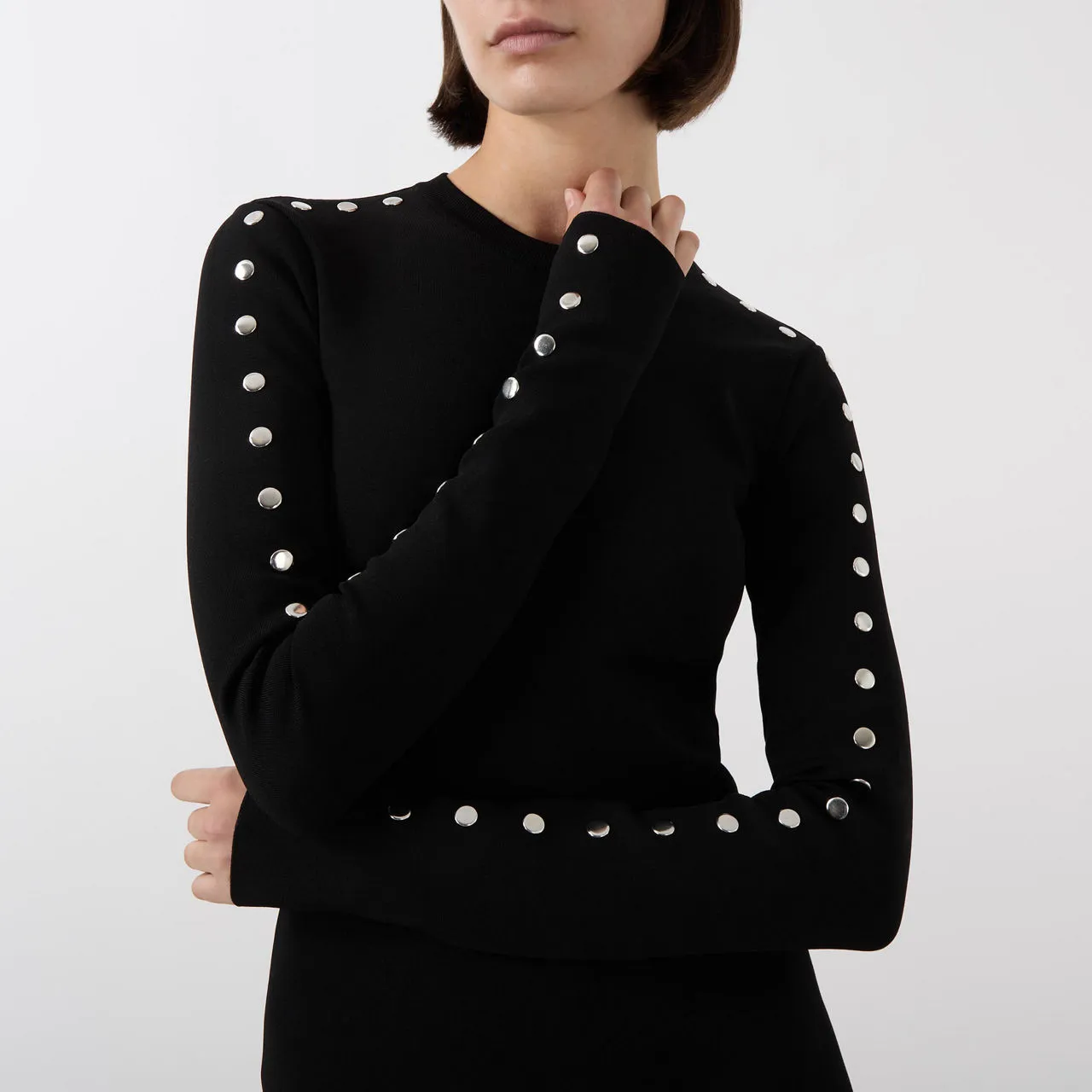 STELLA MCCARTNEY Stud-Detail Knitted Dress - Black