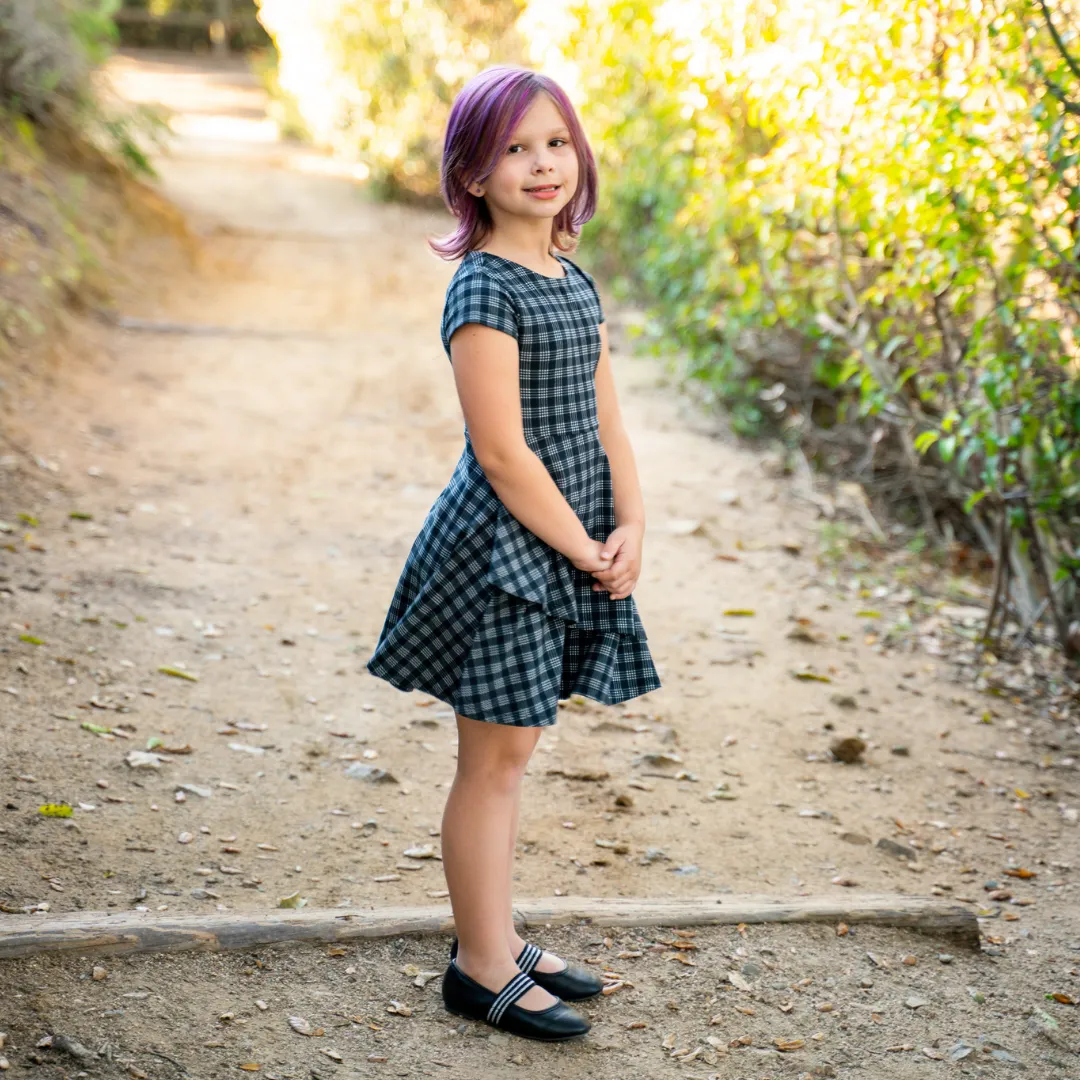 Sweet Bamboo Black Tartan Bamboo Emmas Tulip Dress