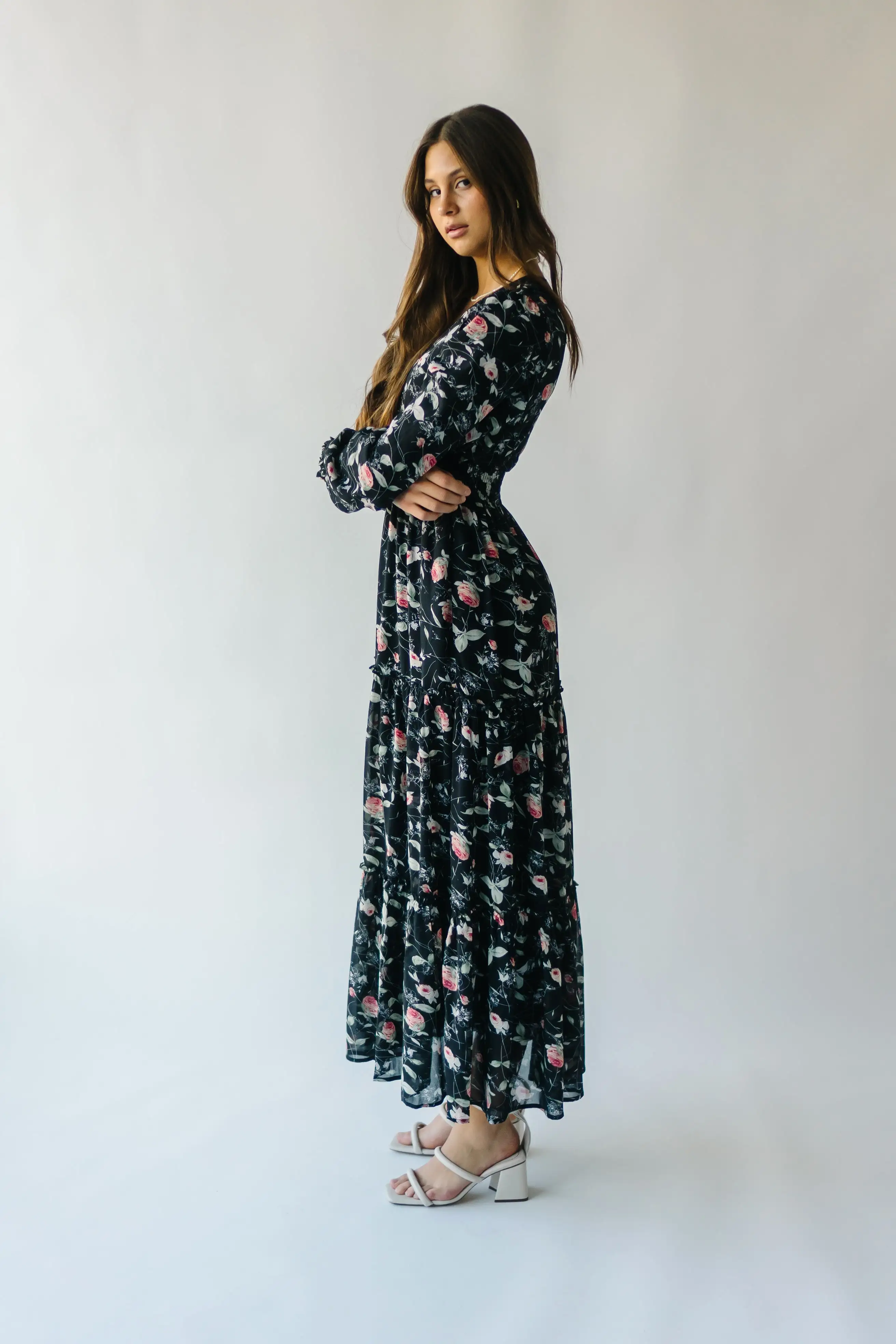 The Jacey Patterned Maxi Dress in Rose Garden