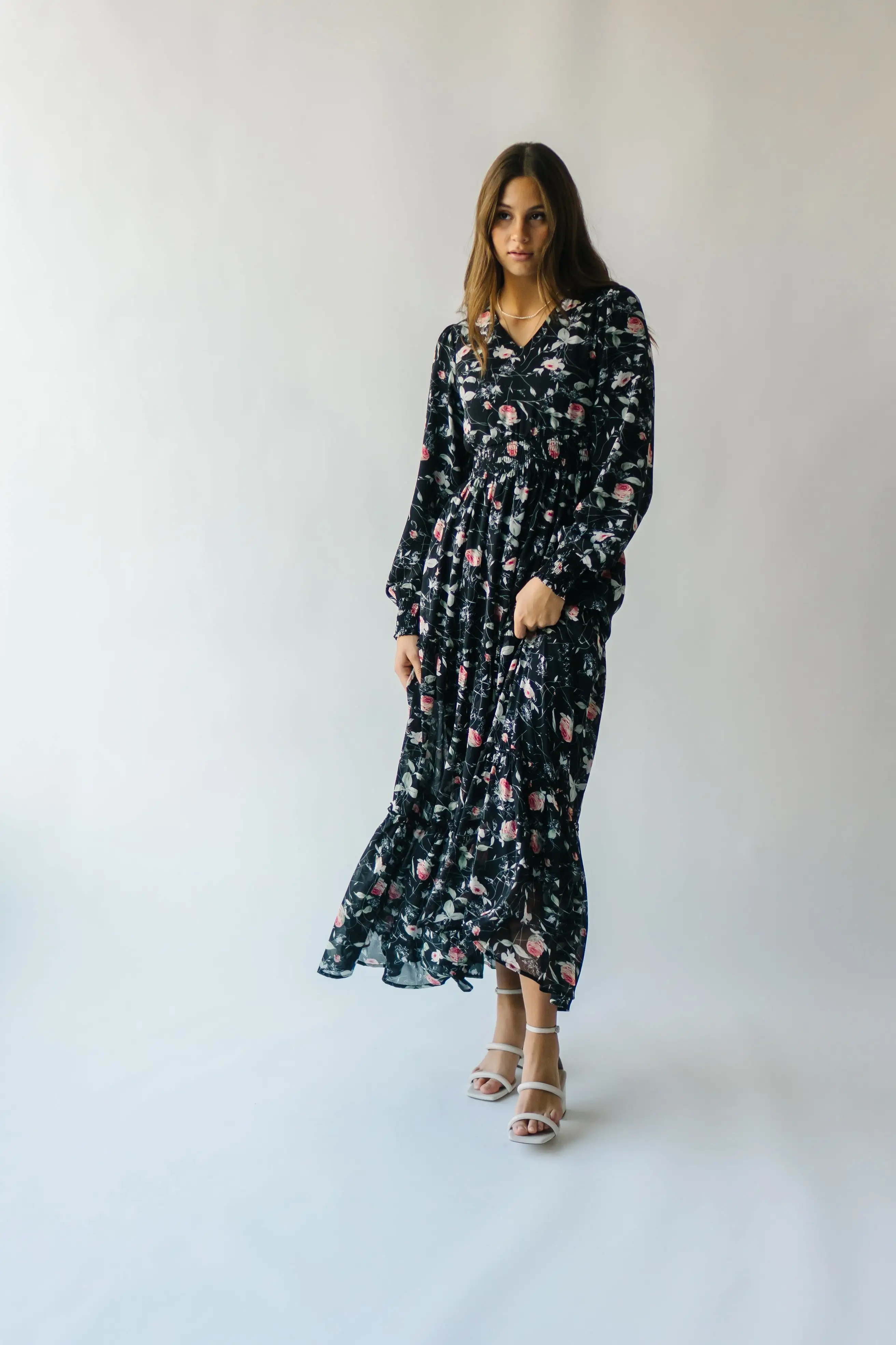 The Jacey Patterned Maxi Dress in Rose Garden