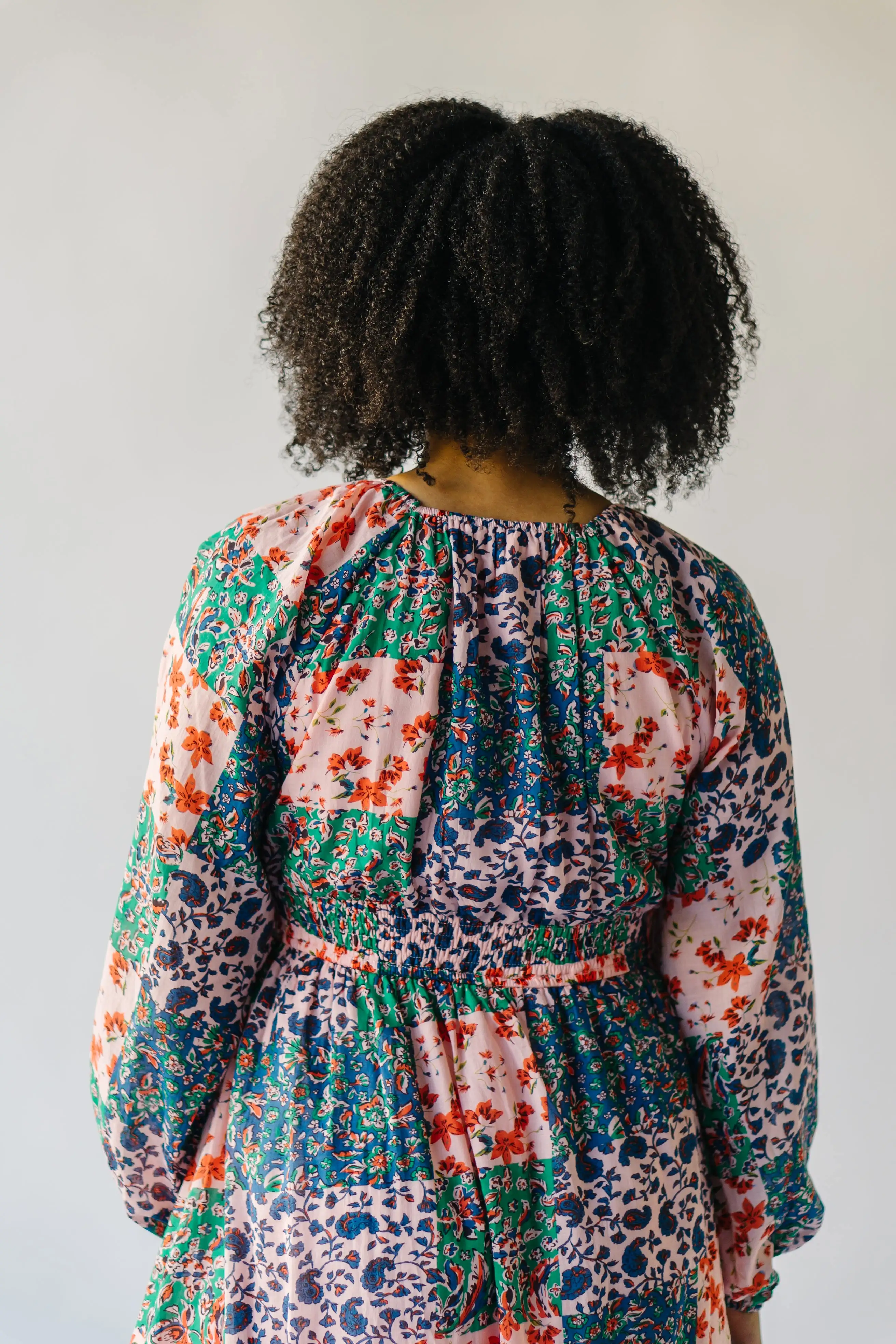 The Laken Patterned Maxi Dress in Pink + Blue Floral