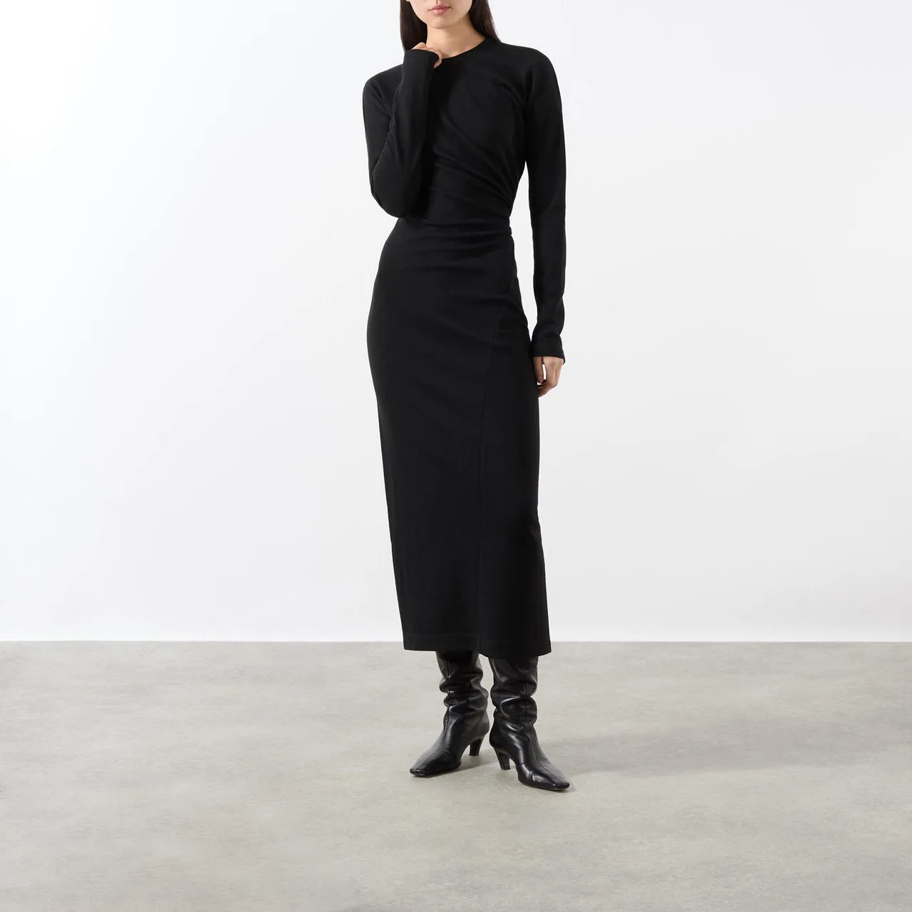 TOTEME Twist Jersey Dress - Black