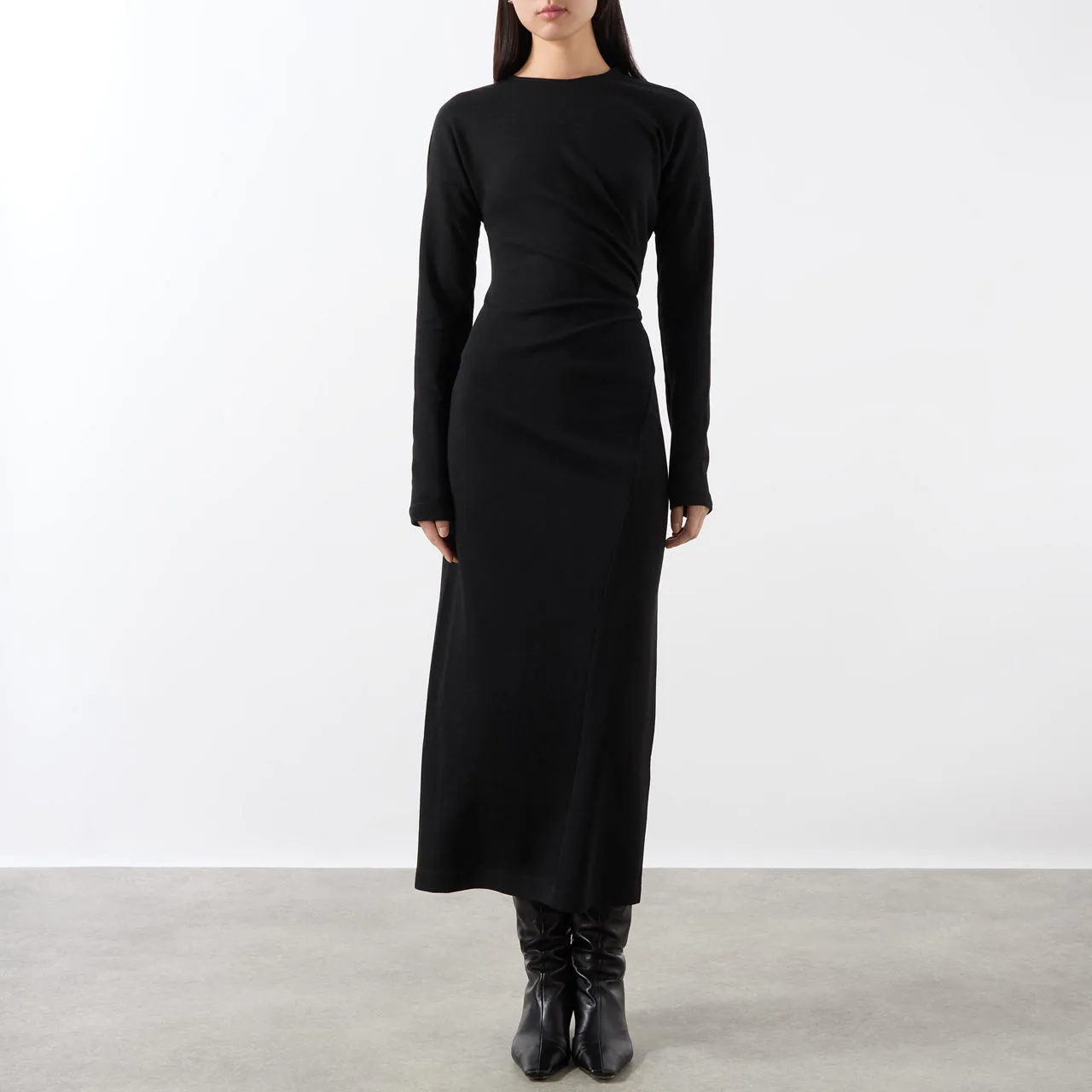 TOTEME Twist Jersey Dress - Black