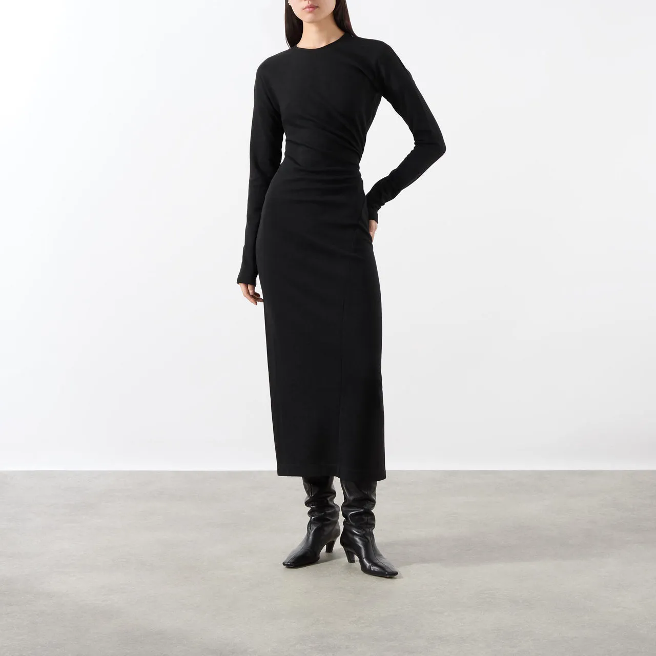 TOTEME Twist Jersey Dress - Black