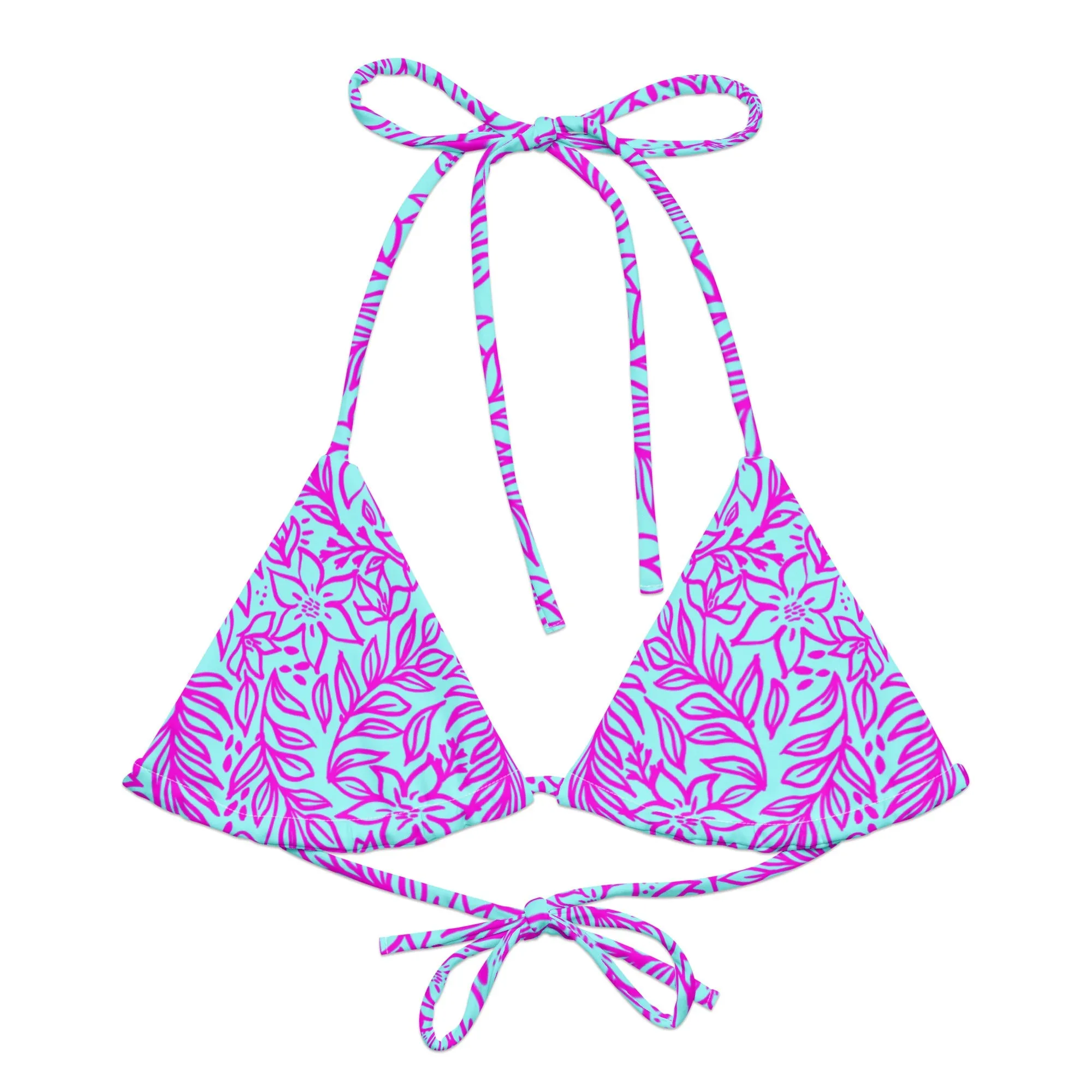 TRIANGLE STRING BIKINI TOP ECO - -LIMITED EDITION ORCHI ISLAND