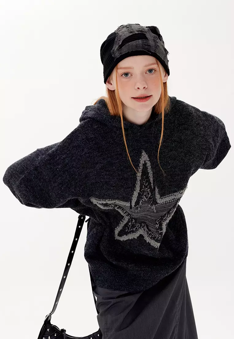 Twenty Eight Shoes Star Embroidery Casual Hoodies HH2946