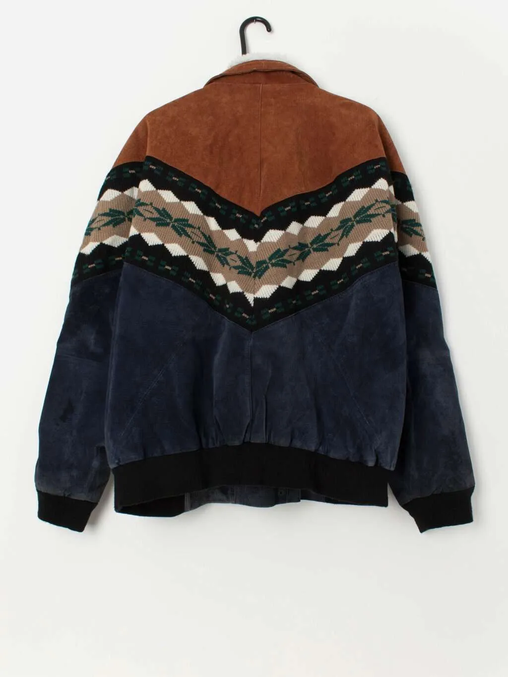 Vintage 80s Aztec jacket, real suede bomber – Medium / Large