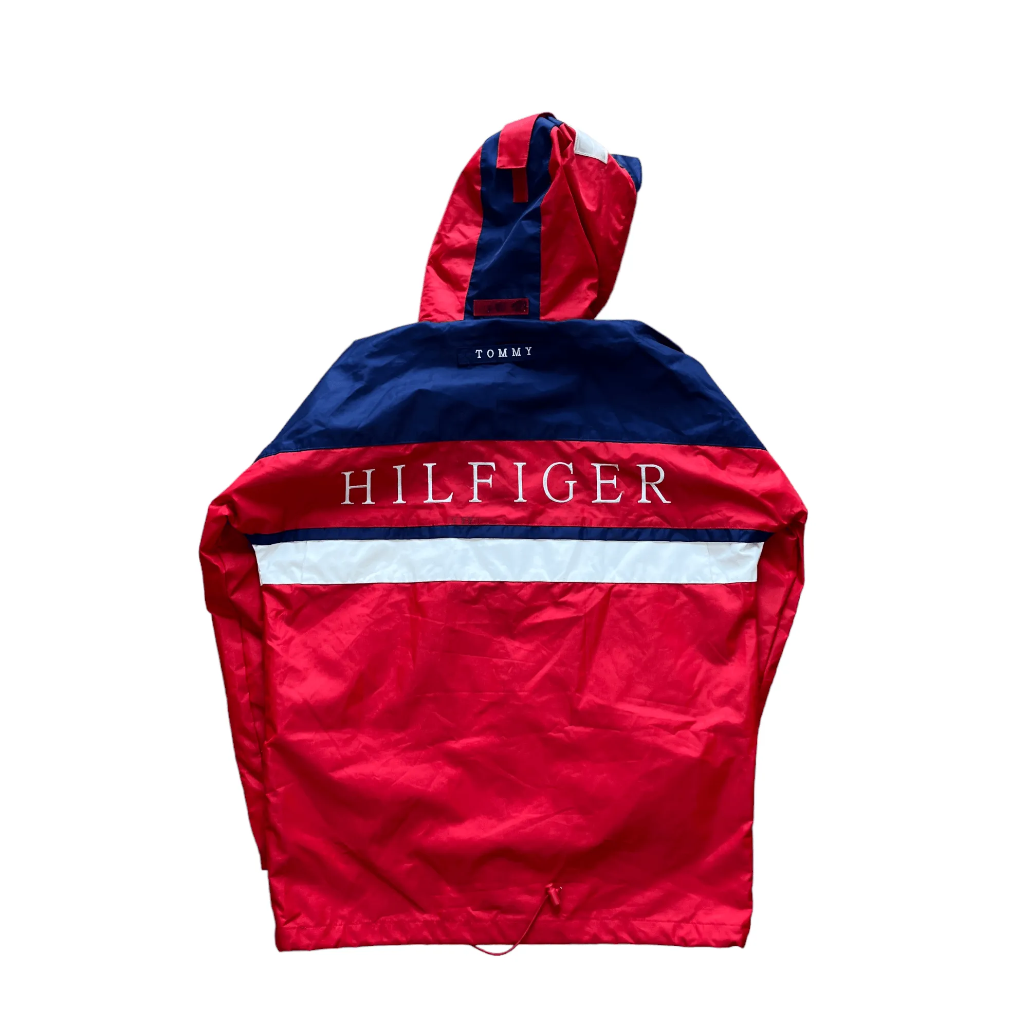 Vintage 90s Navy Blue, Red + White Tommy Hilfiger Jacket - Large