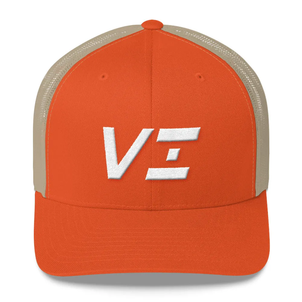 Virgin Islands - Mesh Back Trucker Cap - White Embroidery - VI - Many Hat Color Options Available