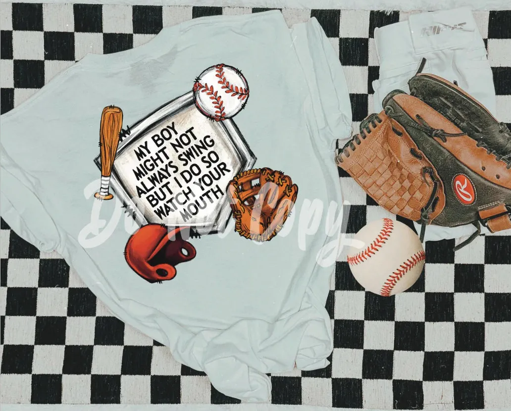 Watch Your Mouth baseball tee