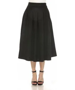 White Mark Women's Tweed Midi Skirt