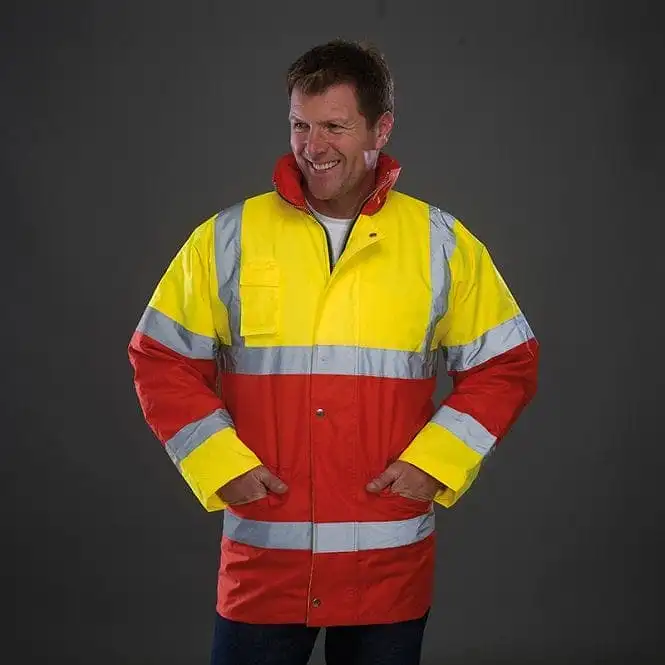 Yoko Hi-Vis Contrast Jacket Yellow and Red -Large