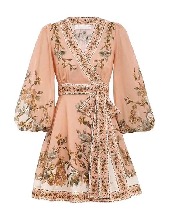 ZIMMERMANN Chintz Wrap Mini Dress