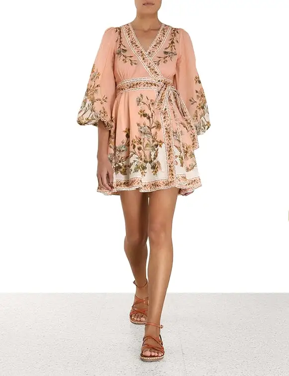 ZIMMERMANN Chintz Wrap Mini Dress