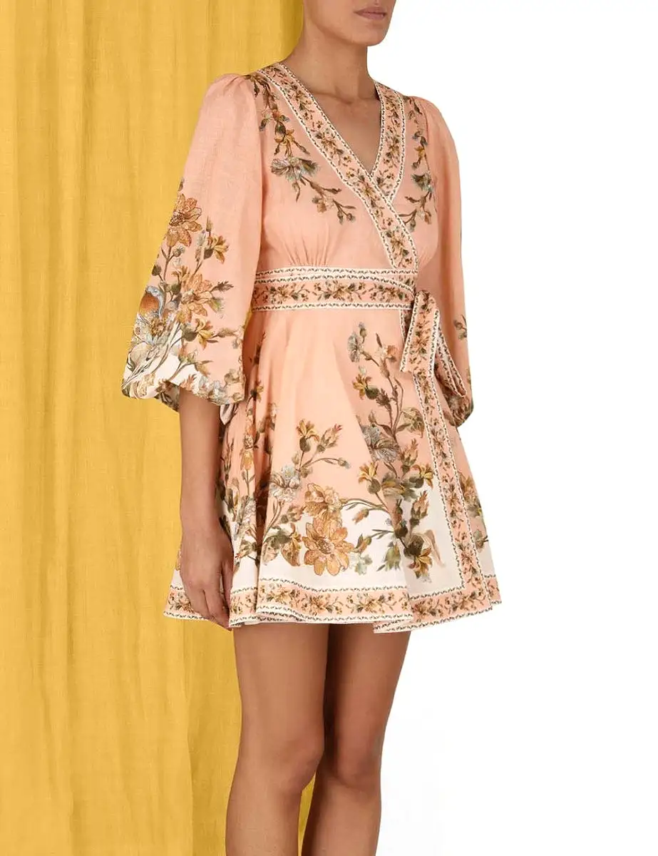 ZIMMERMANN Chintz Wrap Mini Dress