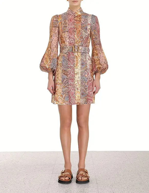 ZIMMERMANN Luminosity Belted Mini Dress